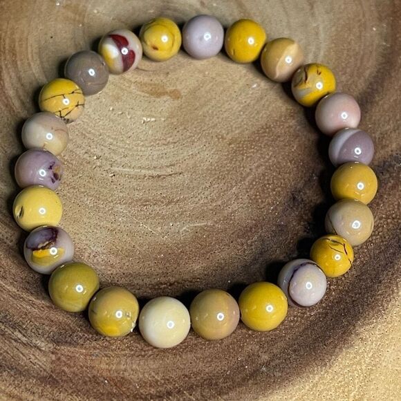 Mookaite jasper 8mm stretch bracelet beaded bracelet 7” stretch crystal healing - Picture 1 of 7